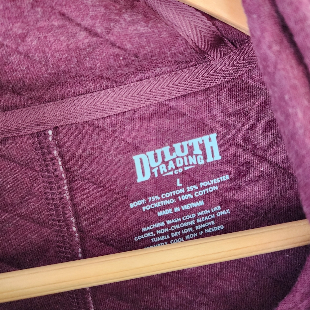 Duluth Burgundy Quilted Hooded Sweatshirt - Picture 6 of 9
